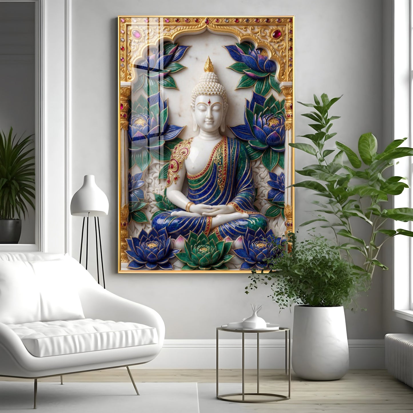 Radiance of Inner Peace of Buddha Premium Acrylic Vertical Wall Art