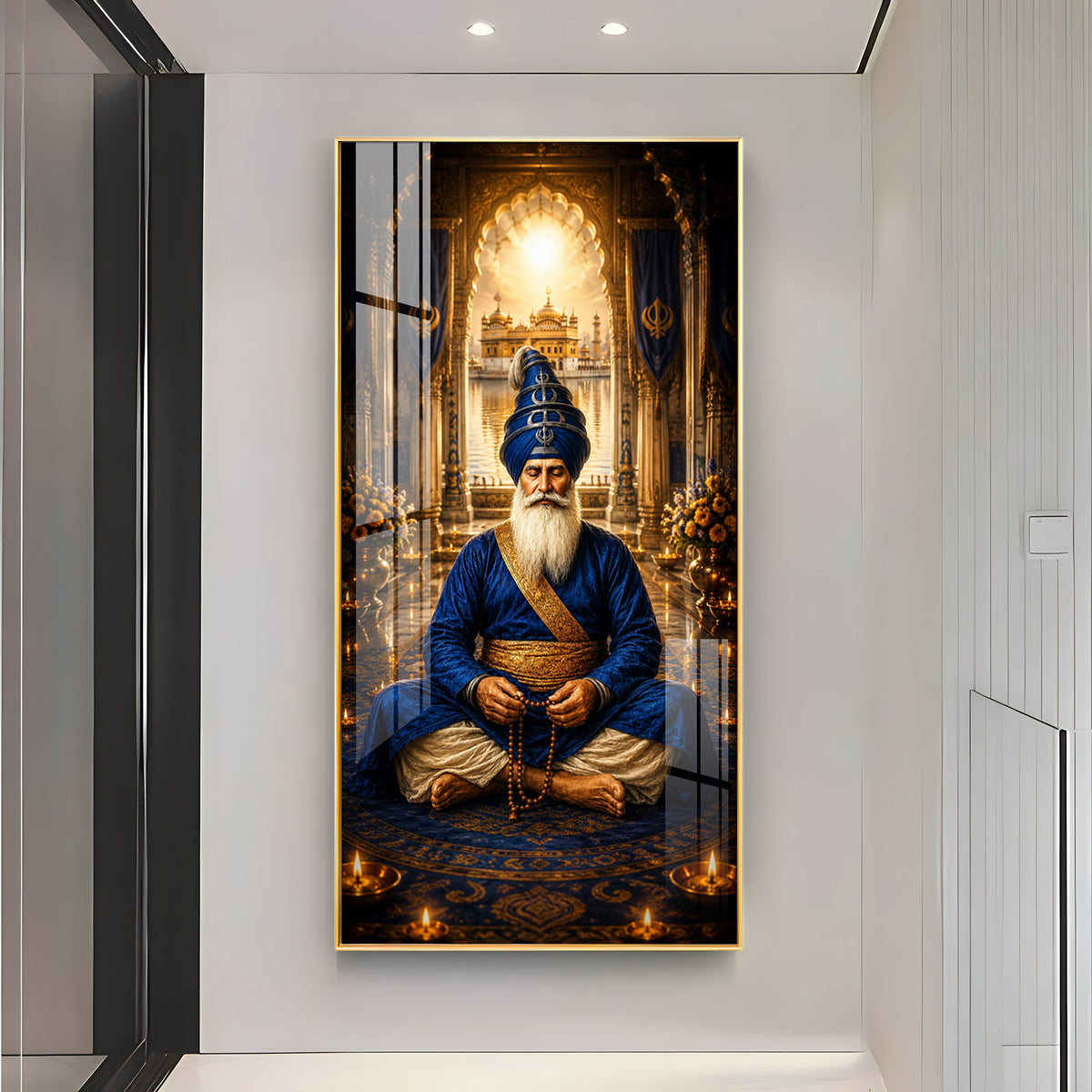 Divine Baba Deep Singh Ji Premium Acrylic Vertical Wall Art