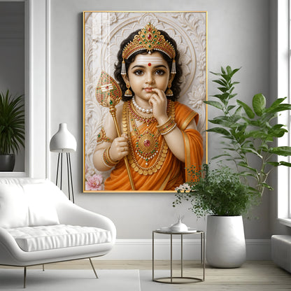 Bala Murugan Premium Acrylic Vertical Wall Art