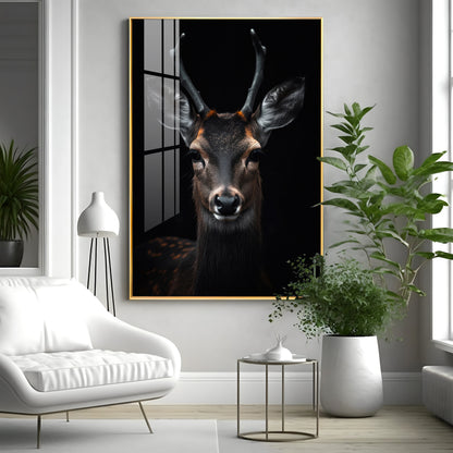 Sambar Deer Premium Acrylic Vertical Wall Art
