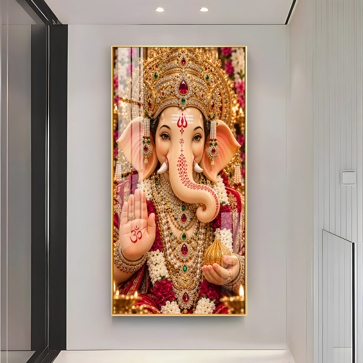 Vighnaharta Divine Jewel Premium Acrylic Vertical Wall Art