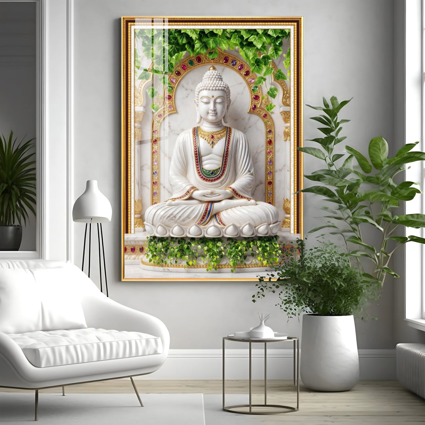 Spiritual Meditating Buddha Premium Acrylic Vertical Wall Art