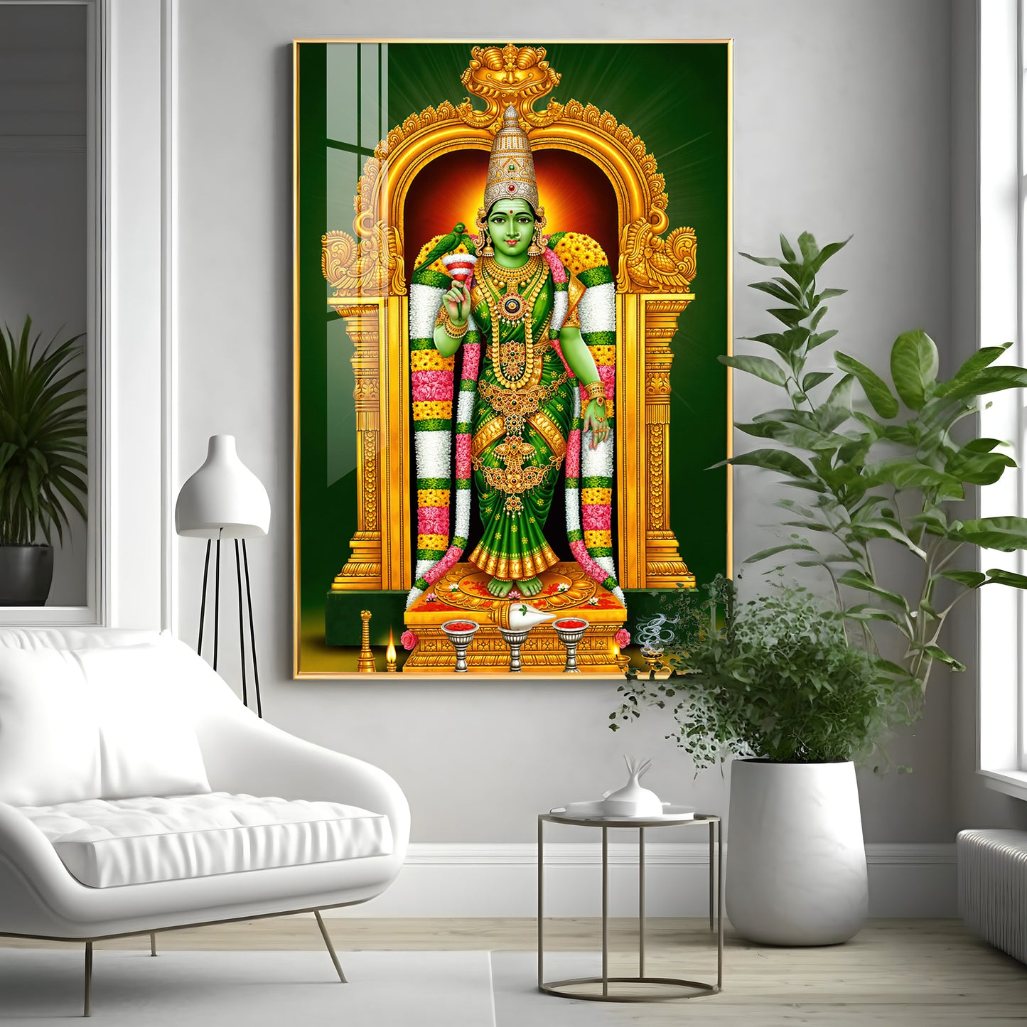 Shri Meenakshi Amma Premium Acrylic Vertical Wall Art