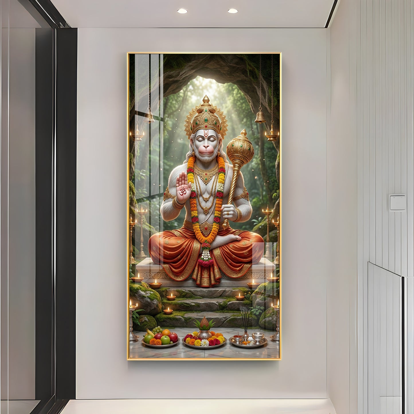 Divine God Hanuman Ji Premium Acrylic Vertical Wall Art