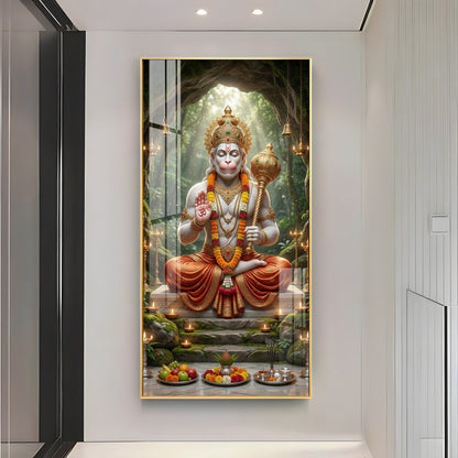 Divine God Hanuman Ji Premium Acrylic Vertical Wall Art