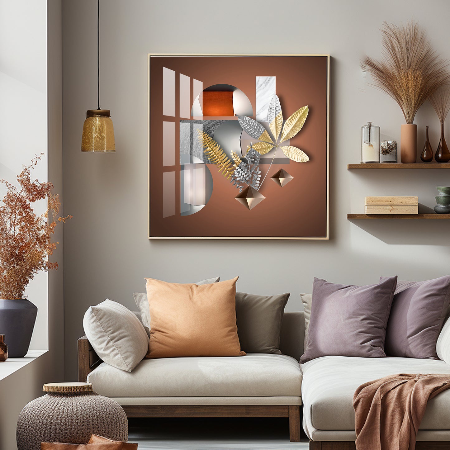 Nature's Luxe Harmony Premium Acrylic Square Wall Art