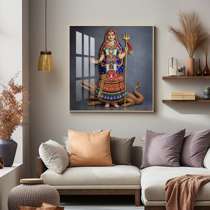 Goddess Khodiyar Maa Premium Acrylic Square Wall Art