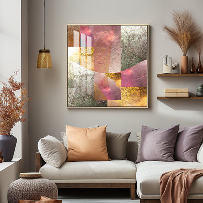 Gold Bronze Silver Patina Vintage Premium Acrylic Square Wall Art