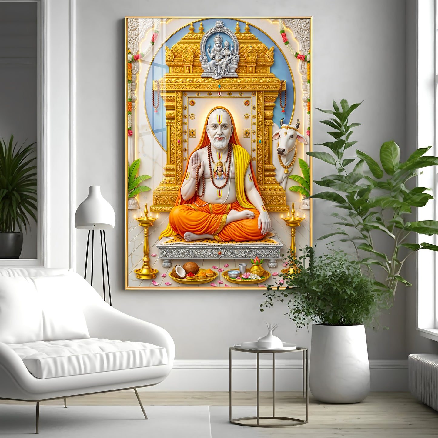 Sri Raghavendra Swamy Ji Premium Acrylic Vertical Wall Art