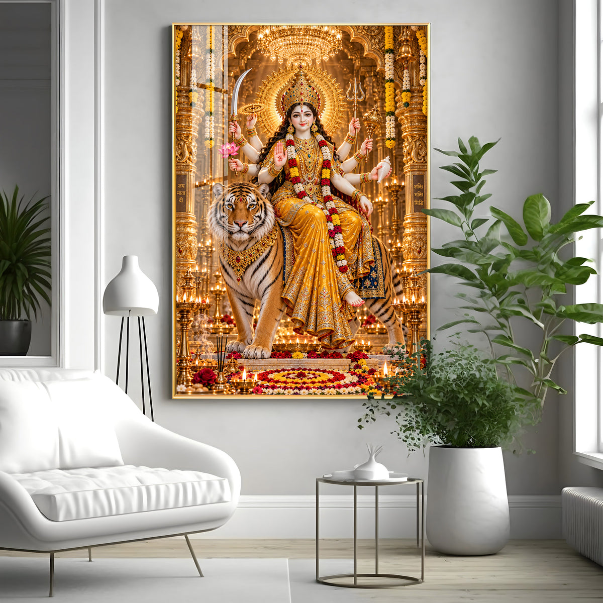 Sherawali Maiya Premium Acrylic Vertical Wall Art