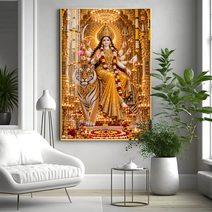 Sherawali Maiya Premium Acrylic Vertical Wall Art