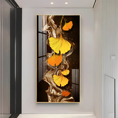 Glittering Ginkgo Premium Acrylic Vertical Wall Art