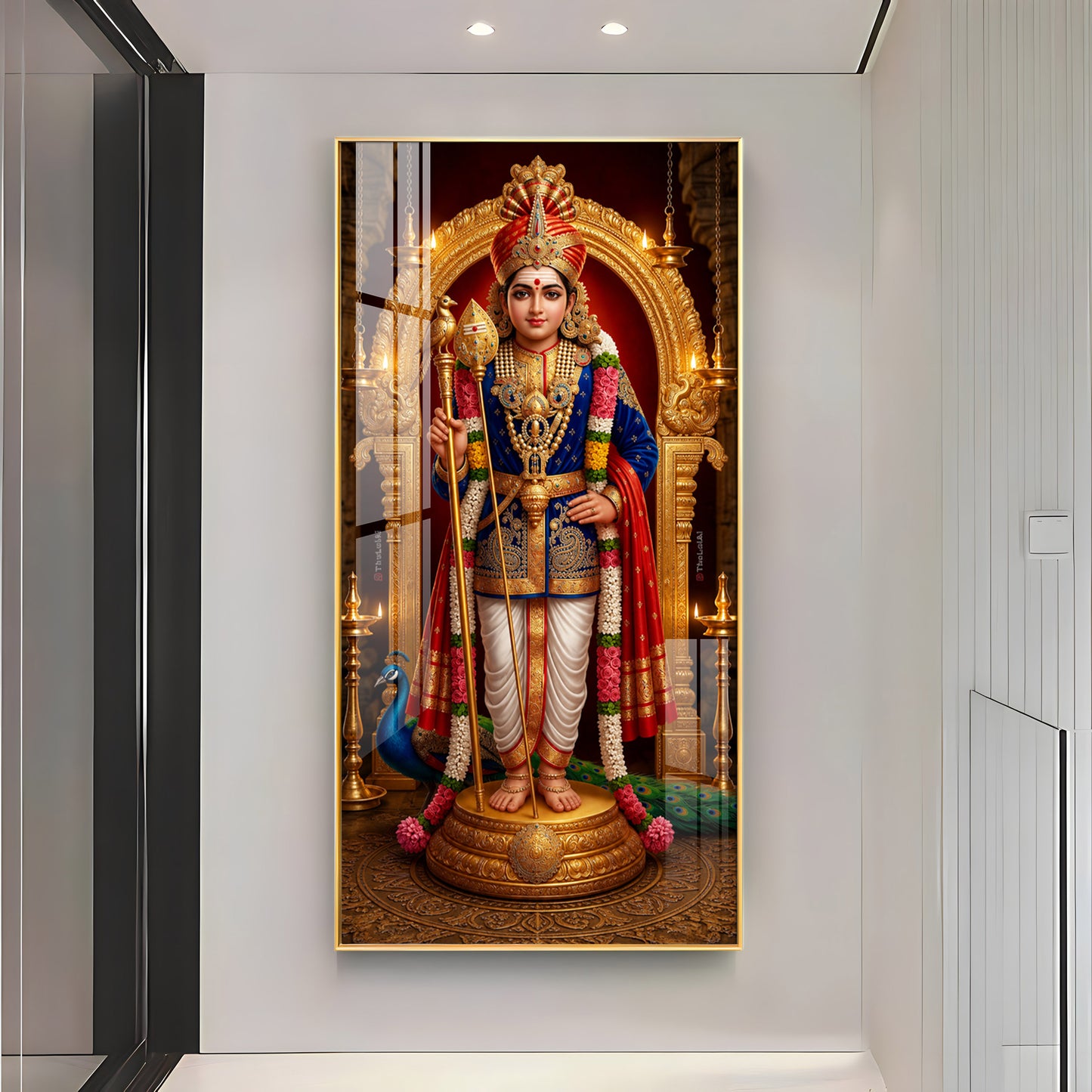 Depicting Lord Murugan Premium Acrylic Vertical Wall Art