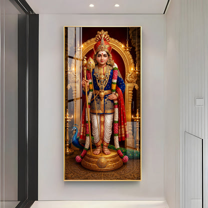 Depicting Lord Murugan Premium Acrylic Vertical Wall Art