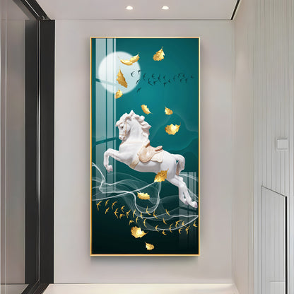 White Horse Premium Acrylic Vertical Wall Art