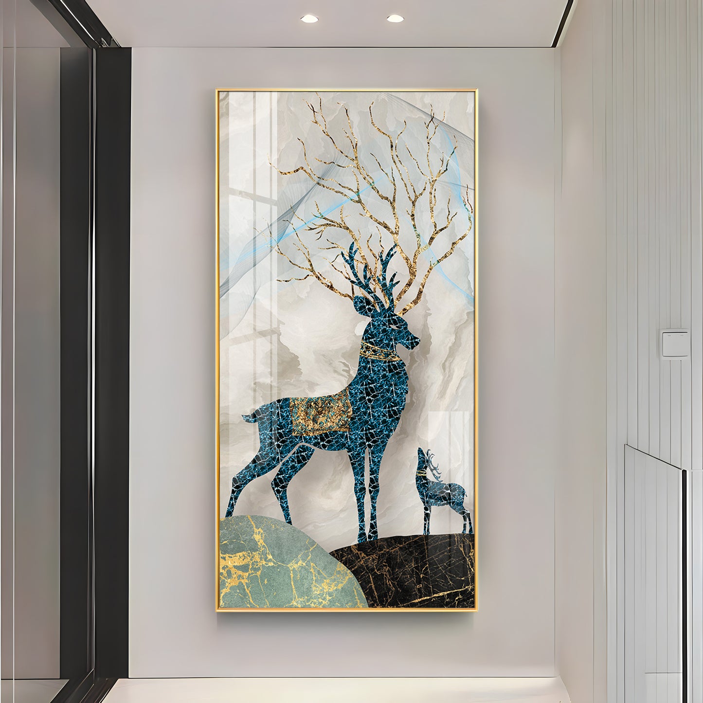 Pair Of Two Deer Premium Acrylic Vertical Wall Art