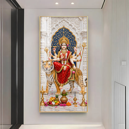 Elegant Durga Mata Premium Acrylic Vertical Wall Art