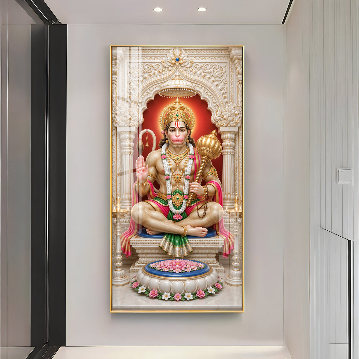 Divine Hanuman Ji Premium Acrylic Vertical Wall Art