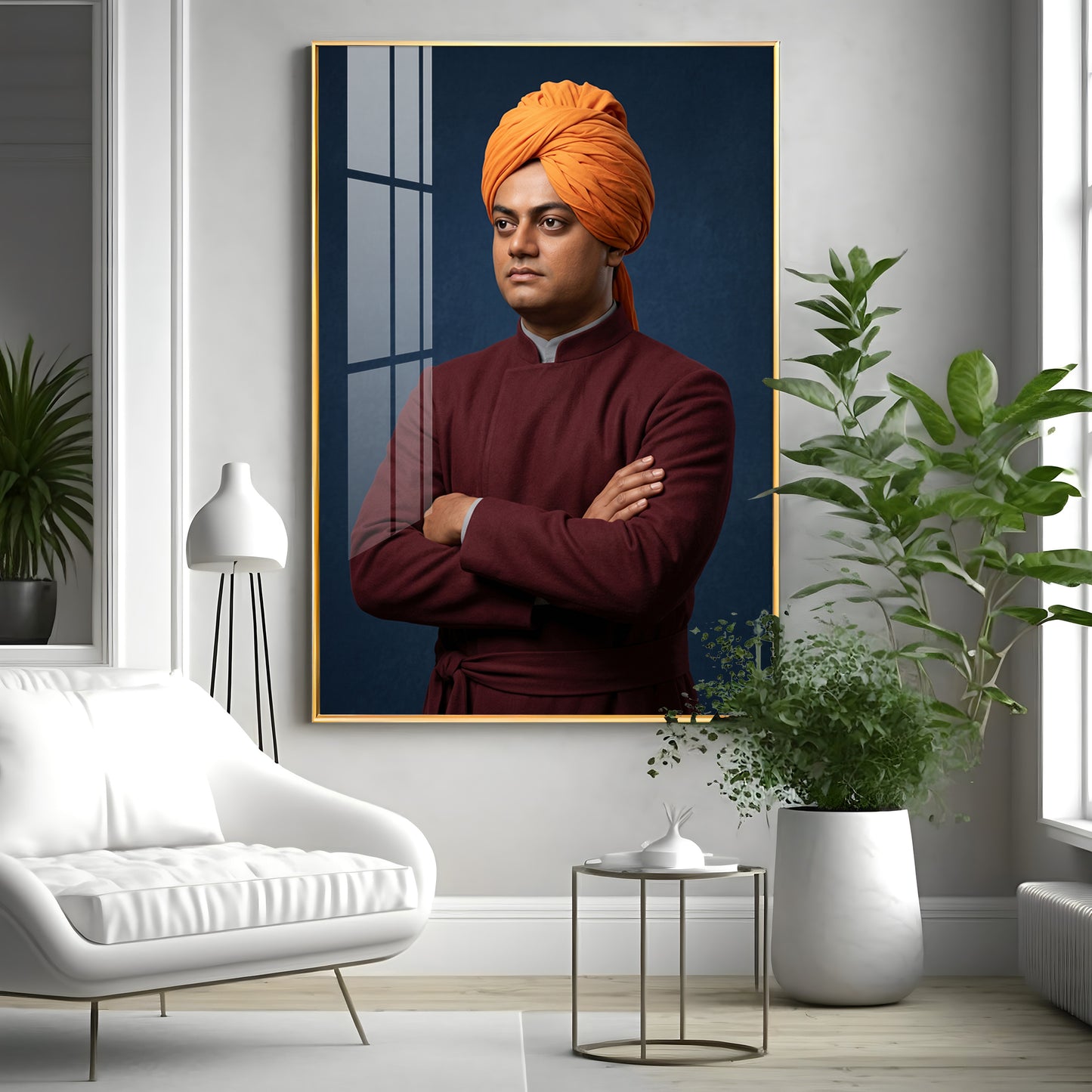 Shri Swami Vivekanand Premium Acrylic Vertical Wall Art
