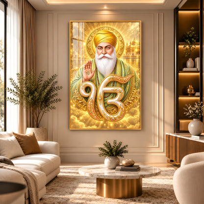 Divine Sri Guru Nanak Dev Ji Premium Acrylic Vertical Wall Art