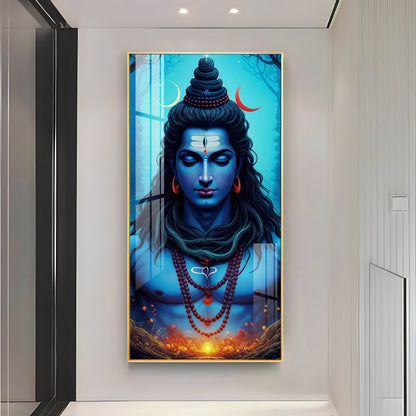 Lord Shiva Premium Acrylic Vertical Wall Art