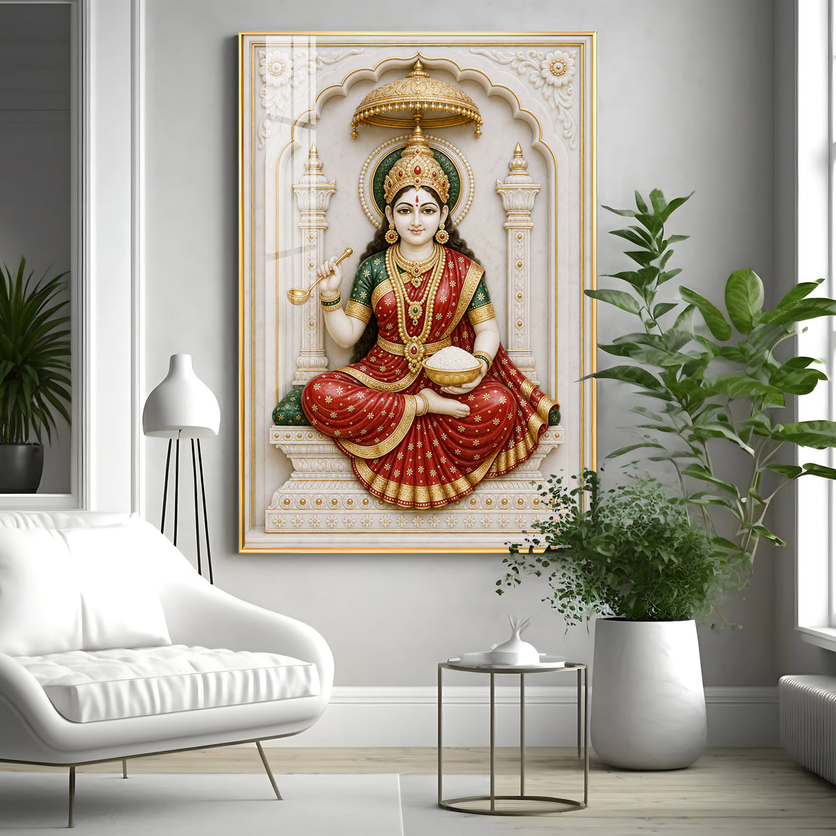 Divine Mata Annapurna Premium Acrylic Vertical Wall Art