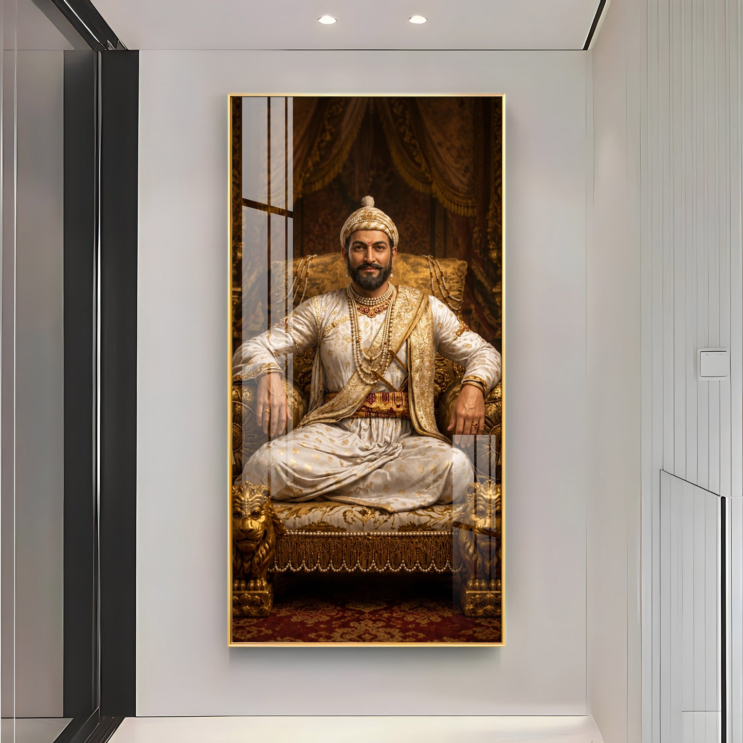 Maratha King Shivaji Maharaj Premium Acrylic Vertical Wall Art