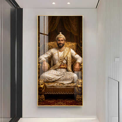 Maratha King Shivaji Maharaj Premium Acrylic Vertical Wall Art