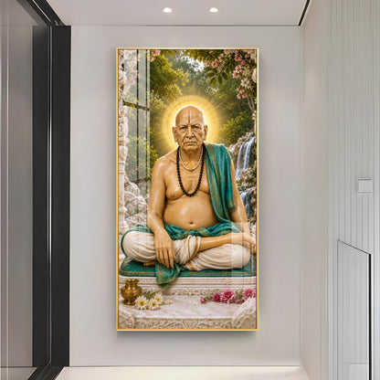 Samarth Maharaj Meditating Premium Acrylic Vertical Wall Art