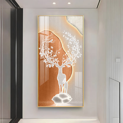 Modern White Deer Premium Acrylic Vertical Wall Art