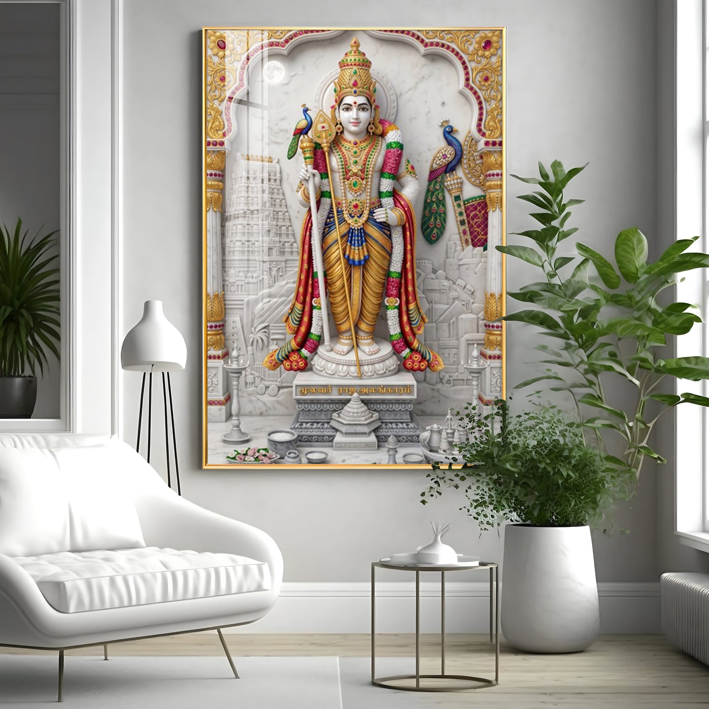 Divine Lord Subramanya Premium Acrylic Vertical Wall Art