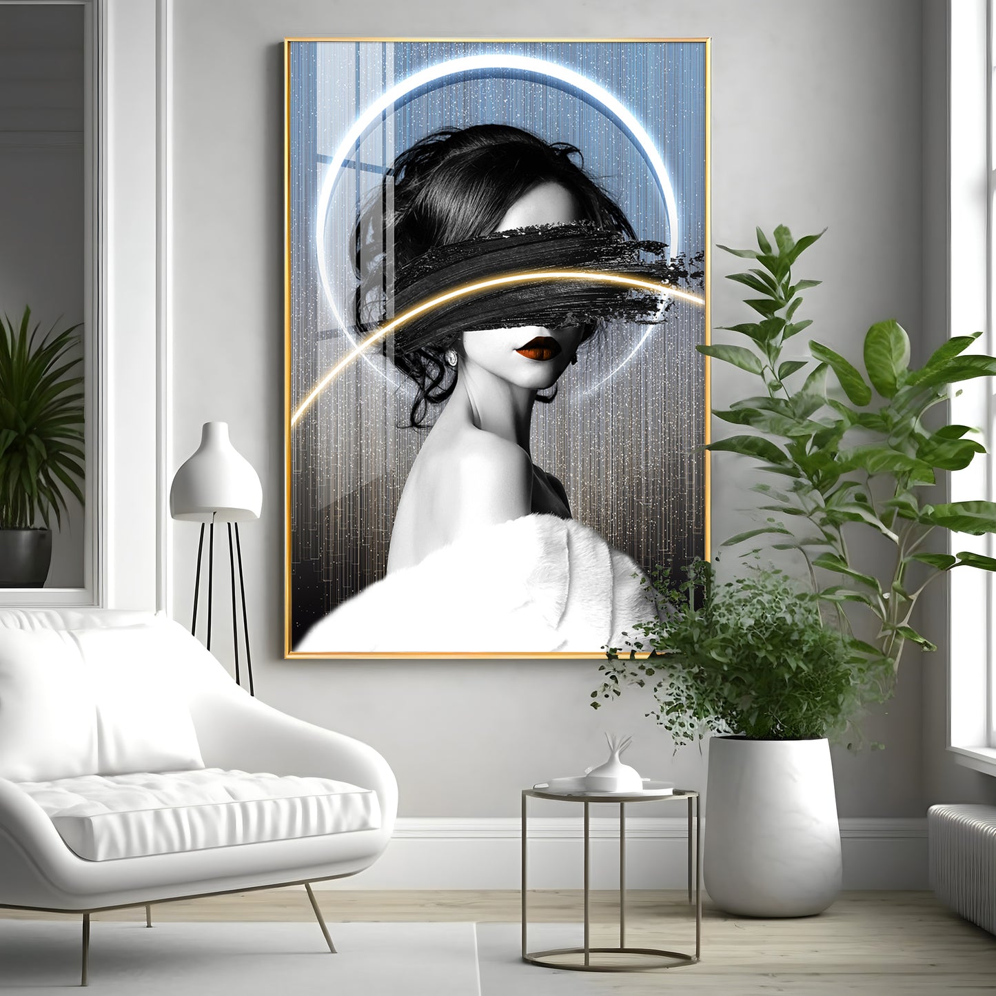 Classic Charm Of Modern Girl Premium Acrylic Vertical Wall Art
