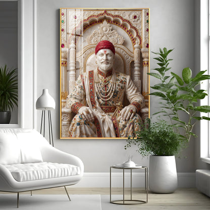 Royal Chhatrapati Shivaji Maharaj Premium Acrylic Vertical Wall Art