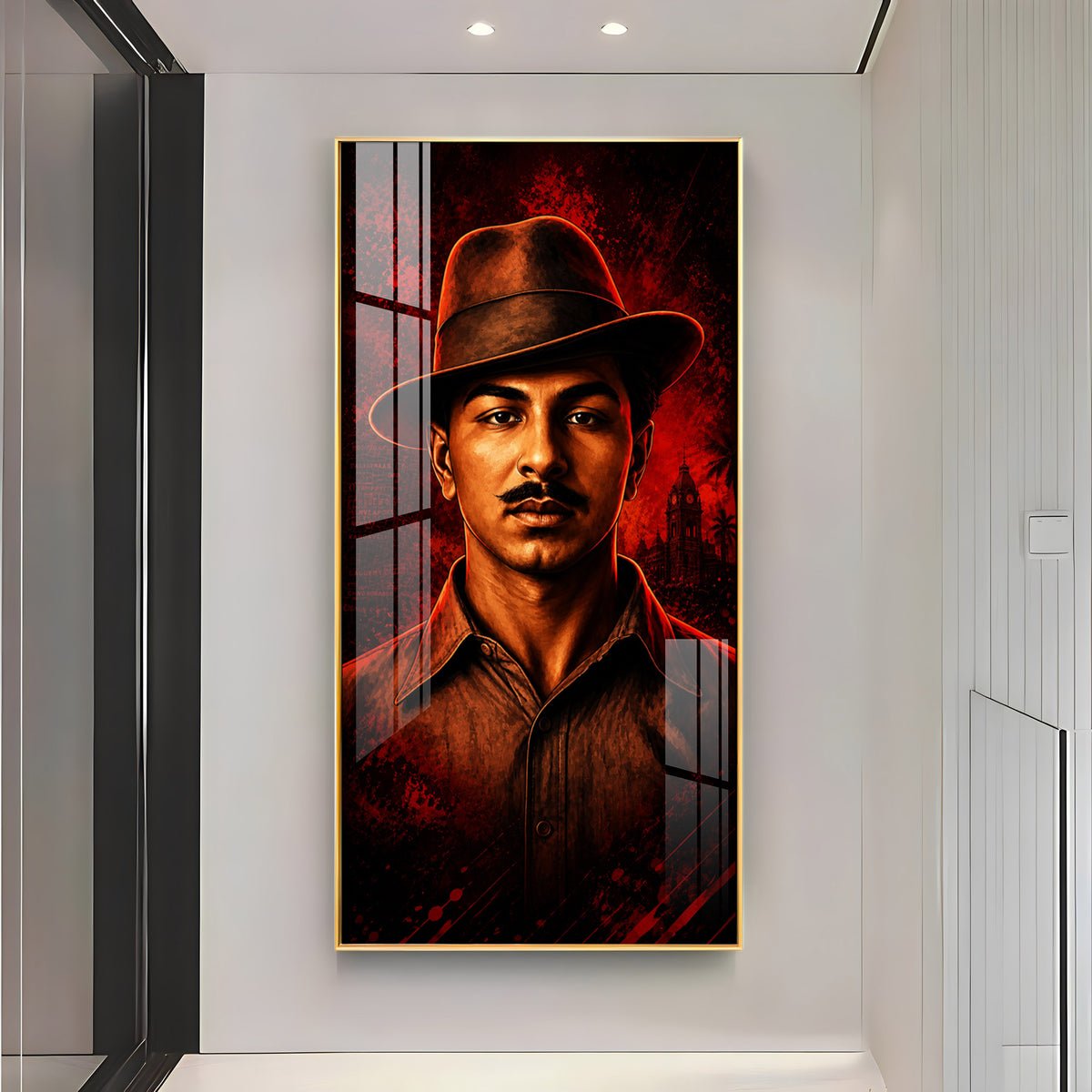 Revolutionary Shaheed Bhagat Singh Premium Acrylic Vertical Wall Art