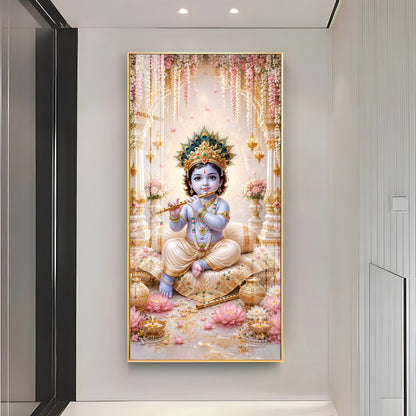 Baal Krishna Premium Acrylic Vertical Wall Art