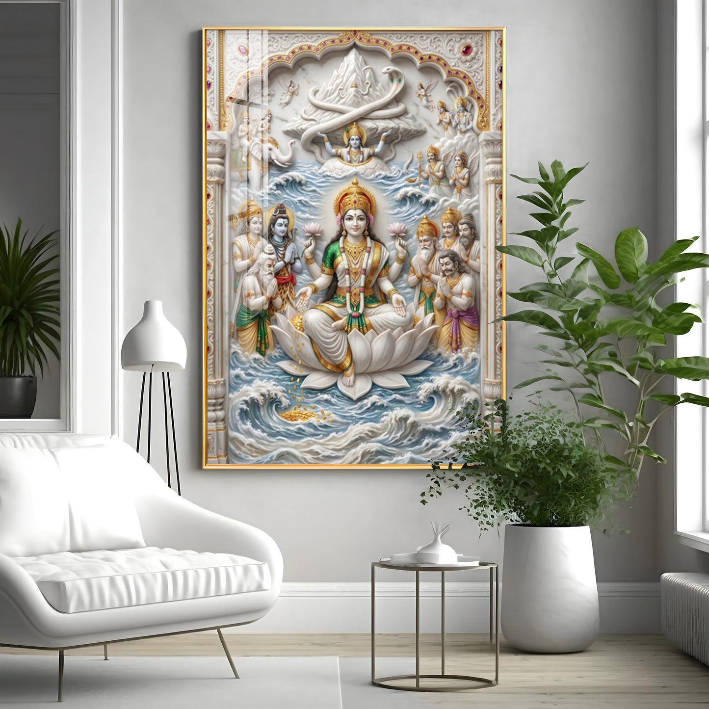 Daughter Of The Ocean Shri Lakshmi Premium Acrylic Vertical Wall Art