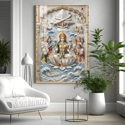Daughter Of The Ocean Shri Lakshmi Premium Acrylic Vertical Wall Art
