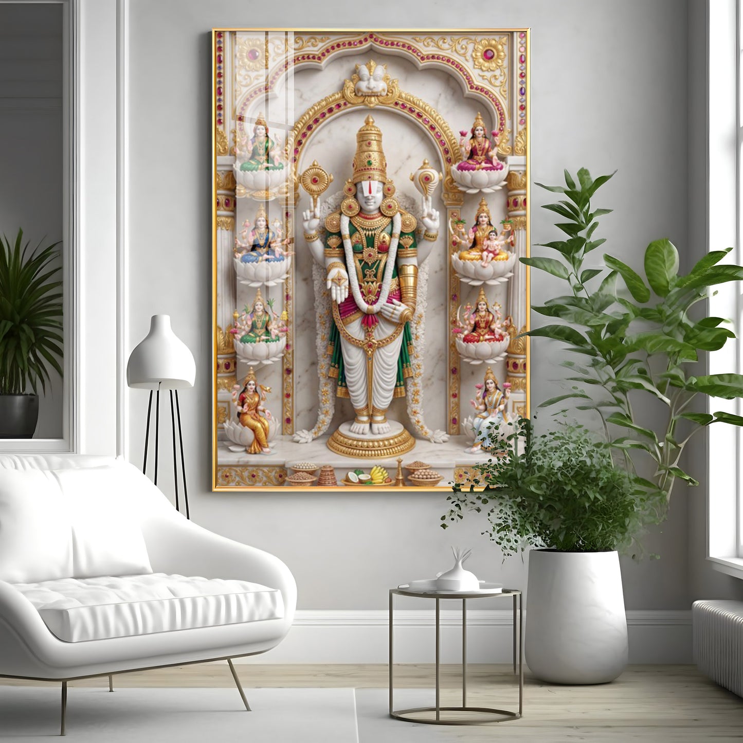 Lord Venkateswara Ashta Lakshmi Premium Acrylic Vertical Wall Art