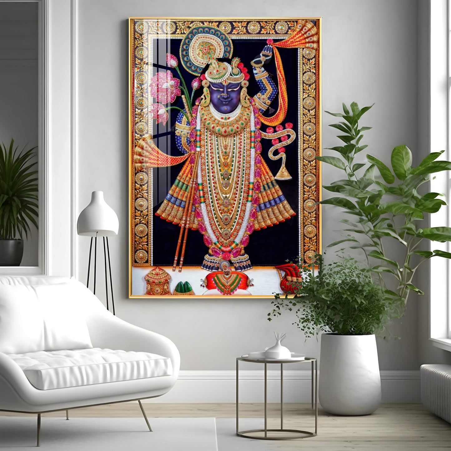 Lord Shrinathji Premium Acrylic Vertical Wall Art