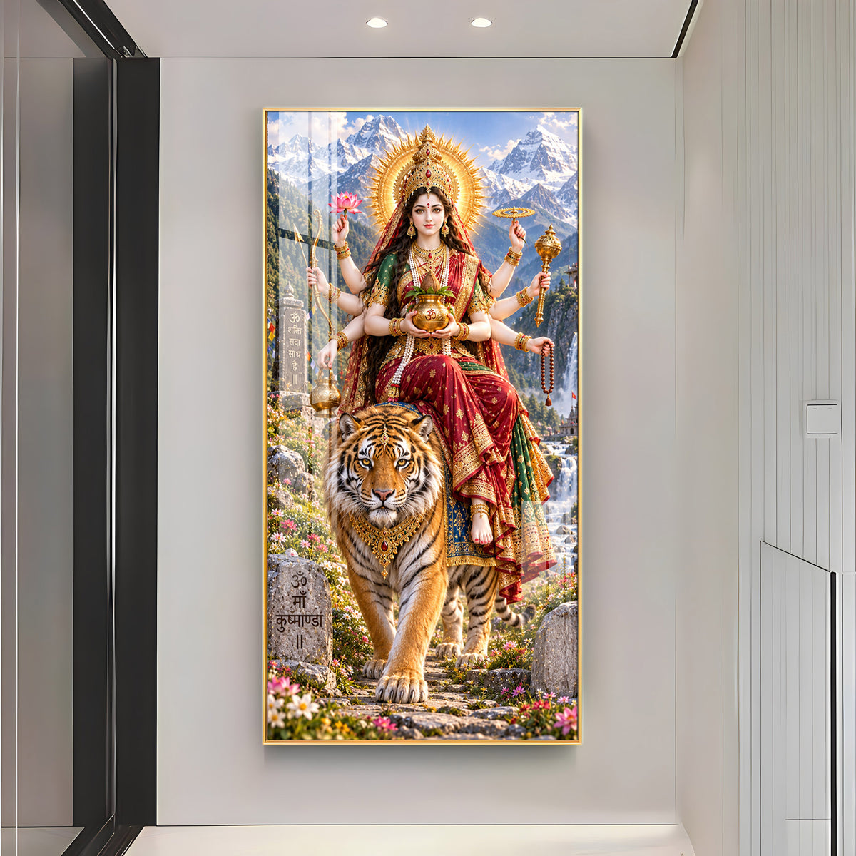 Maa Kushmanda Premium Acrylic Vertical Wall Art