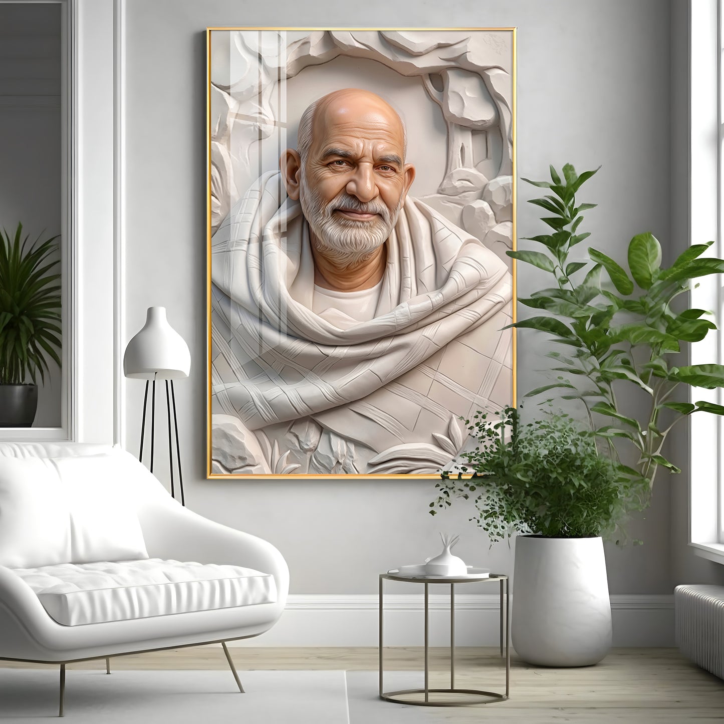 Neem Karoli Baba Ji Premium Acrylic Vertical Wall Art