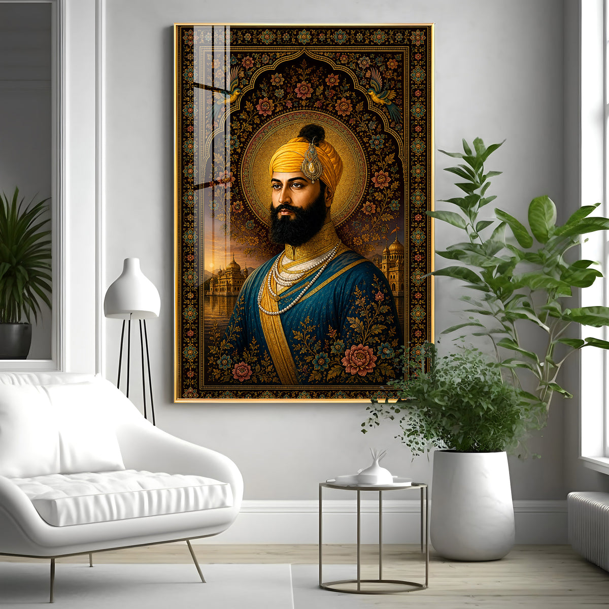 Guru Gobind Singh Ji Royal Portrait Premium Acrylic Vertical Wall Art