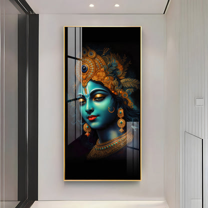 Lord Shree Krishna Premium Acrylic Vertical Wall Art