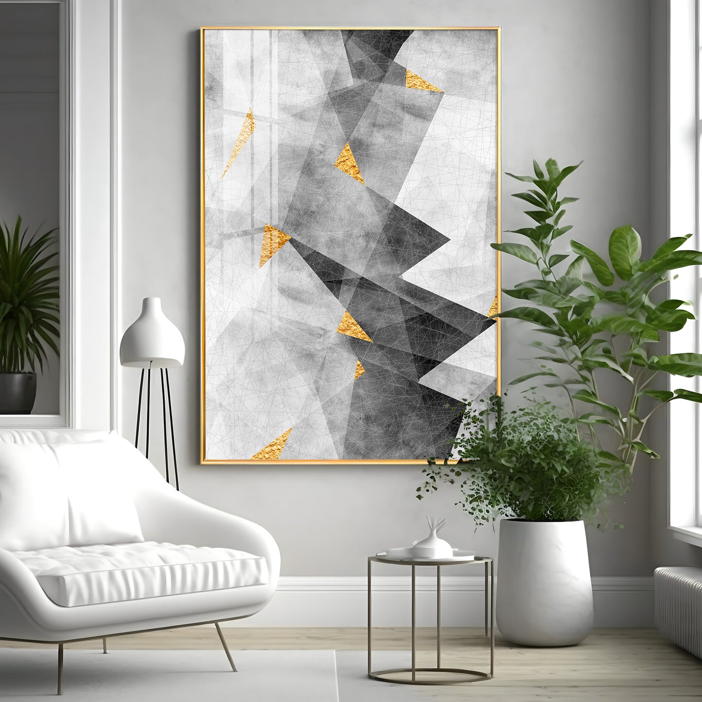 Triangular Opulence Premium Acrylic Vertical Wall Art