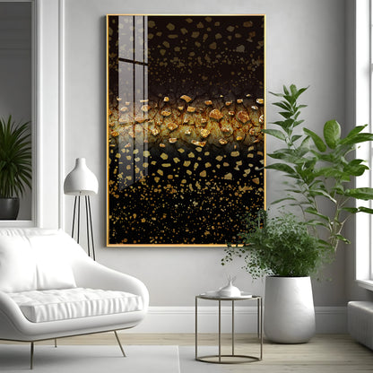 Golden Oasis Premium Acrylic Vertical Wall Art