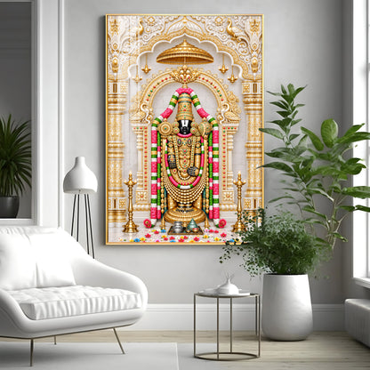 Spiritual Tirupati Balaji Premium Acrylic Vertical Wall Art