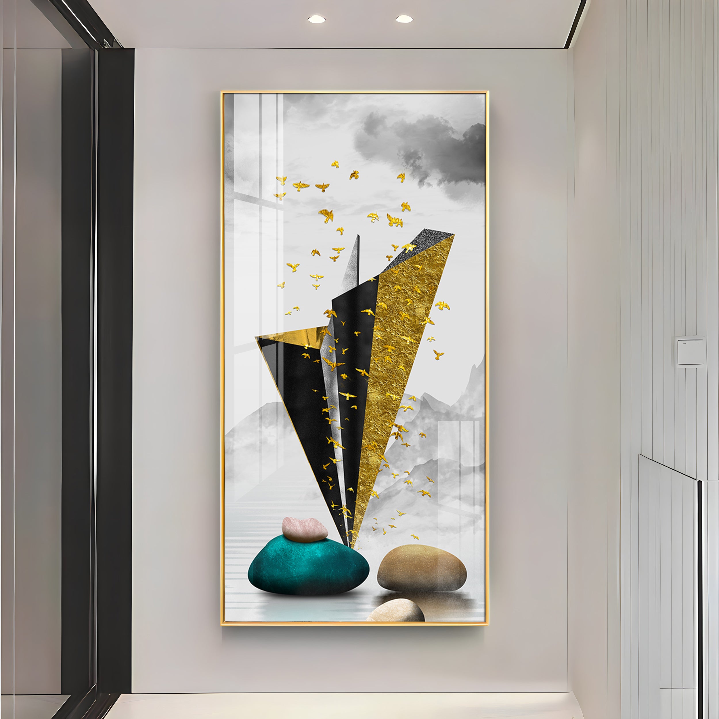 Geometric Minimalist Premium Acrylic Vertical Wall Art