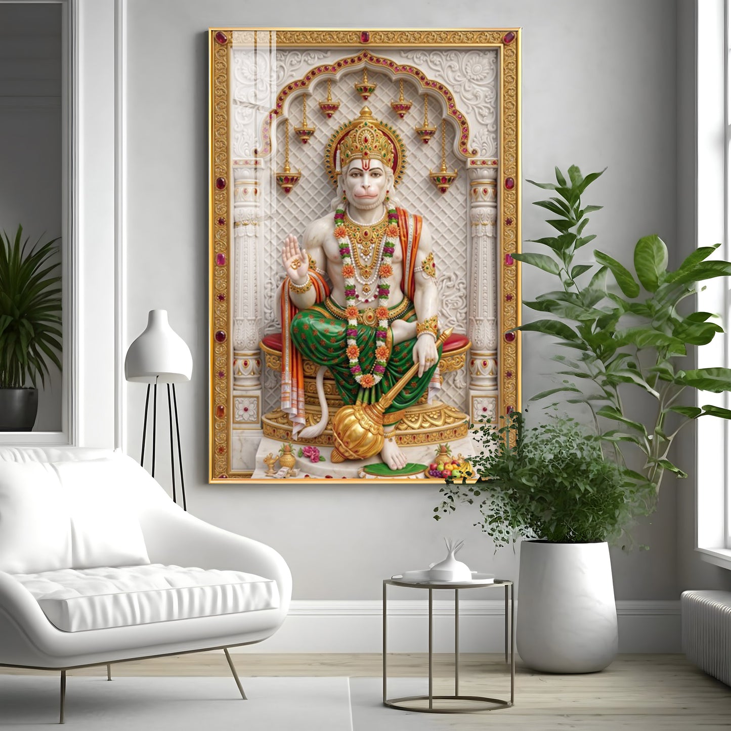 Lord Sankat Mochan Hanuman Premium Acrylic Vertical Wall Art