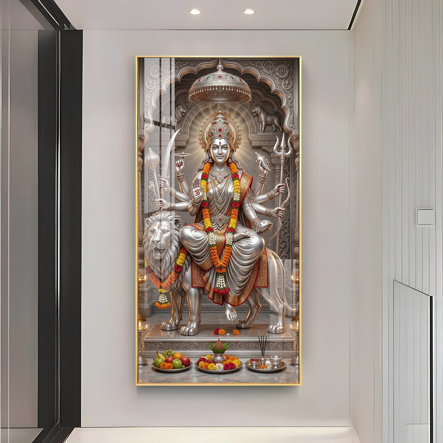 Divine Goddess Maa Durga Premium Acrylic Vertical Wall Art
