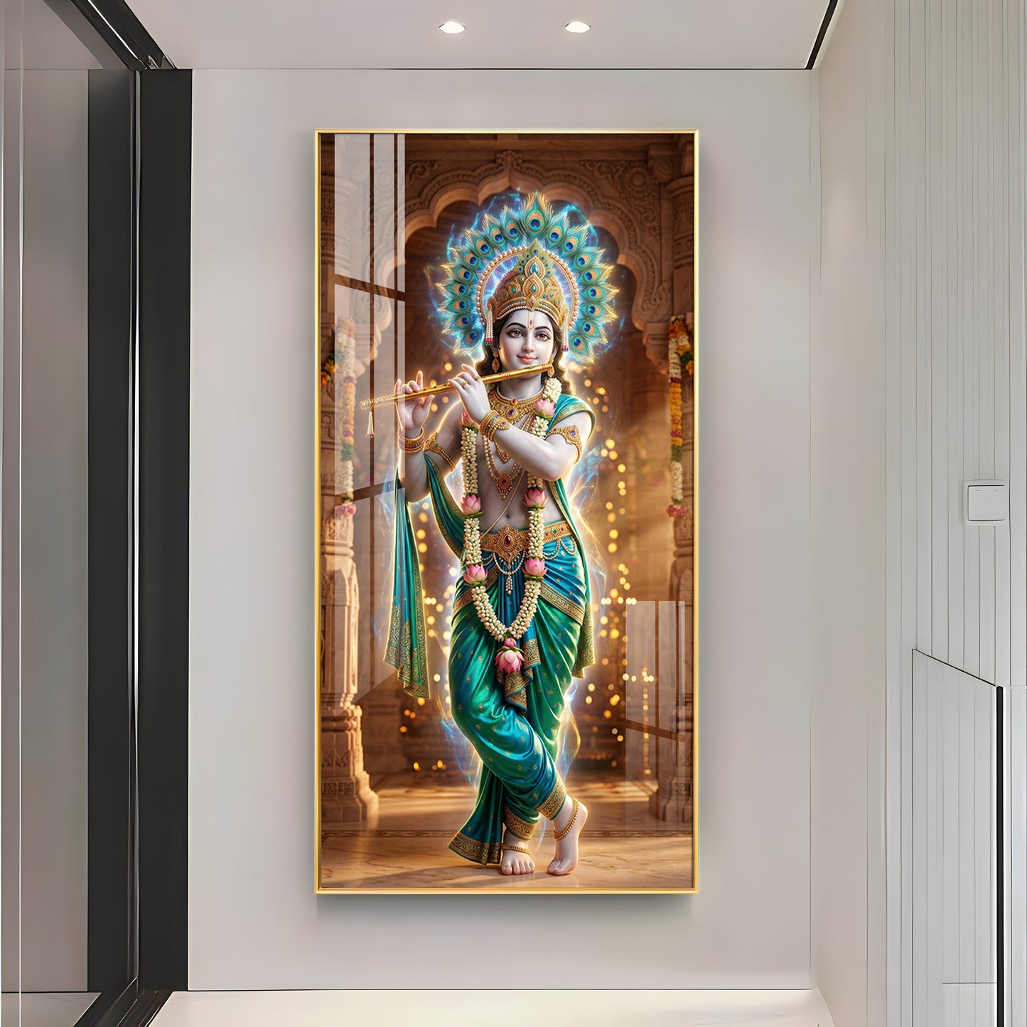 Krishna's Essence High-Definition Premium Acrylic Vertical Wall Art